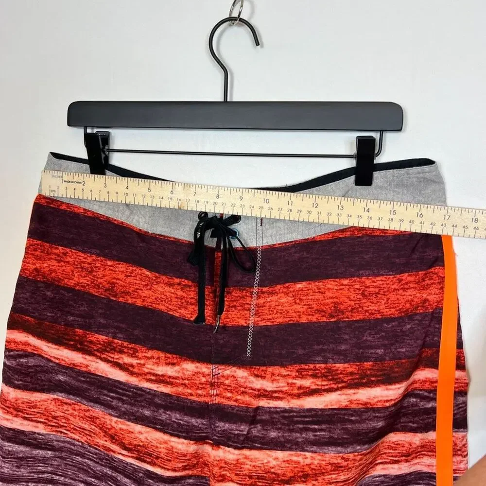 Hurley Phantom Board Shorts Chino Shorts Hybrid Size Large Orange Red Gray Black